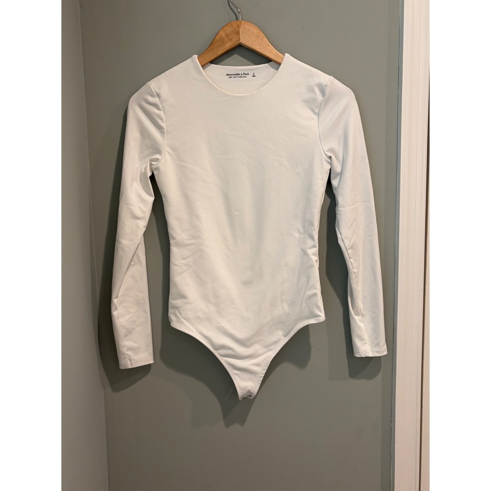 Abercrombie & Fitch Soft A&F Collection White Long Sleeve Bodysuit Small